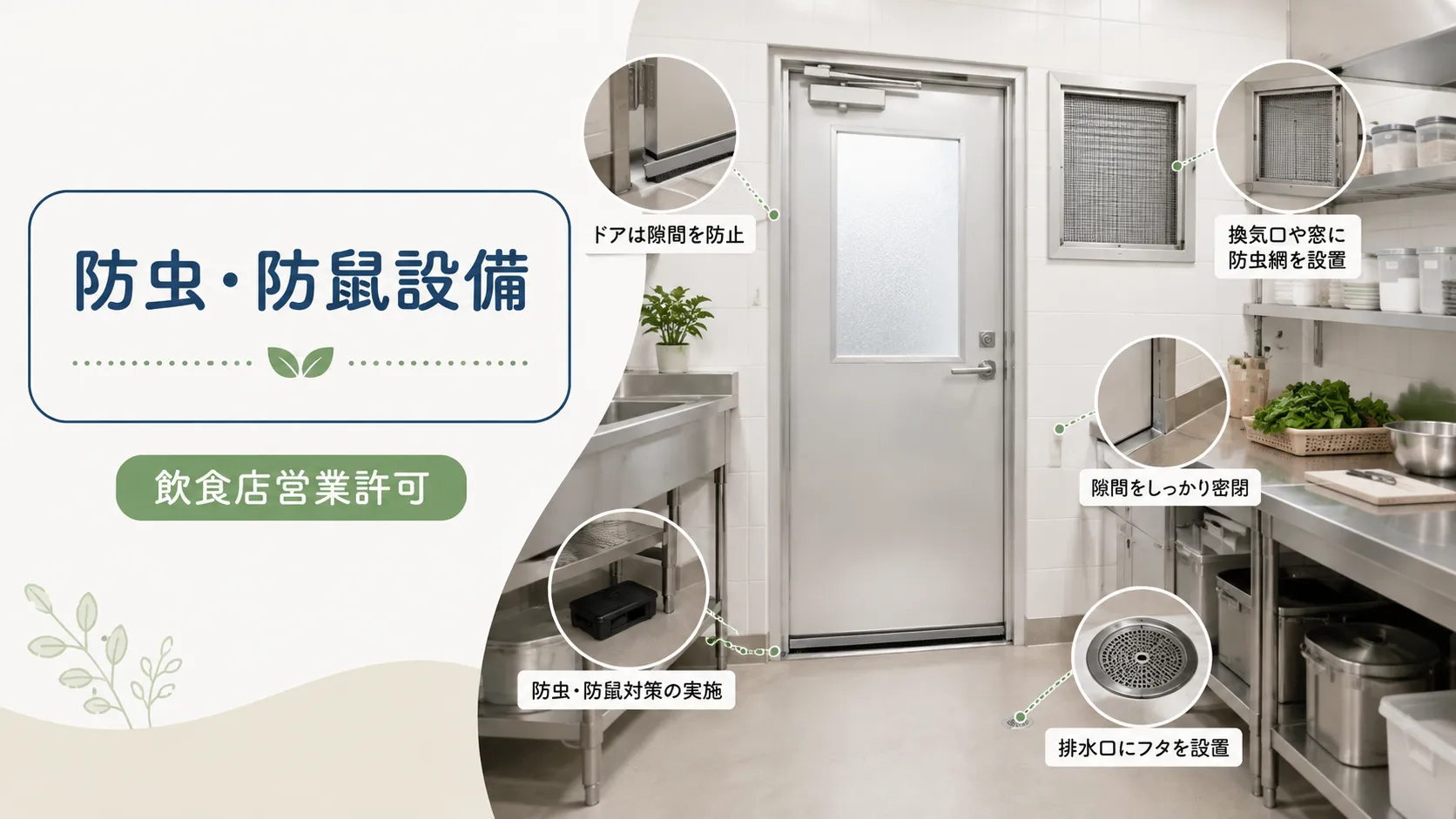 飲食店営業許可取得に必要な神奈川県厚木市の防虫設備と防鼠設備の施設基準と事前準備の注意点